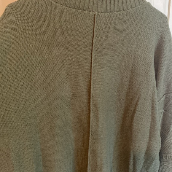 CAbi cardigan in olive green. Year-round knit with horn-style buttons. Cute!! - Picture 6 of 7